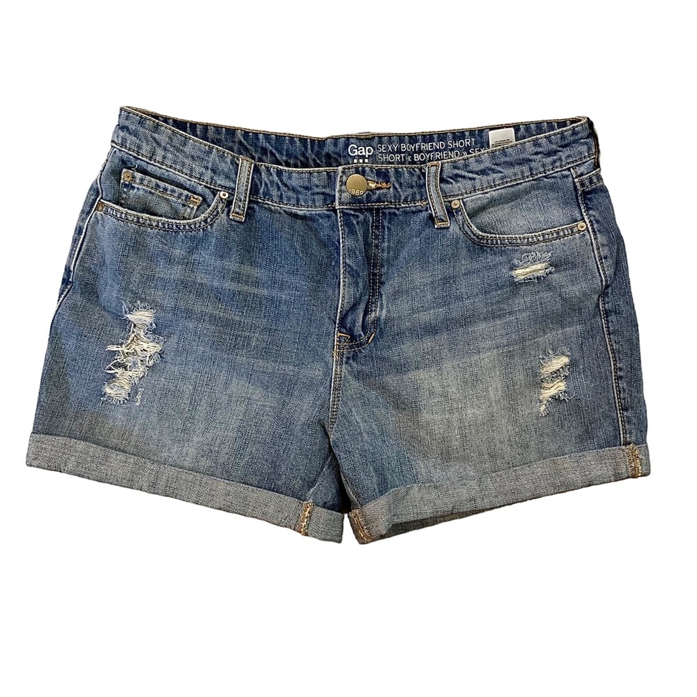 GAP button fly sexy distressed boyfriend shorts
